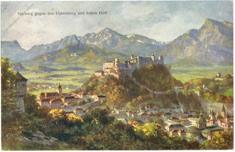 salzburg, gegen den untersberg und hohen göll