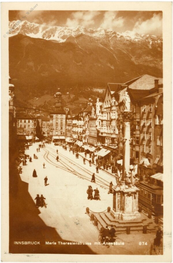 innsbruck, maria theresienstrasse mit annasäule