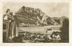 gmunden, der traunsee mit schloss orth