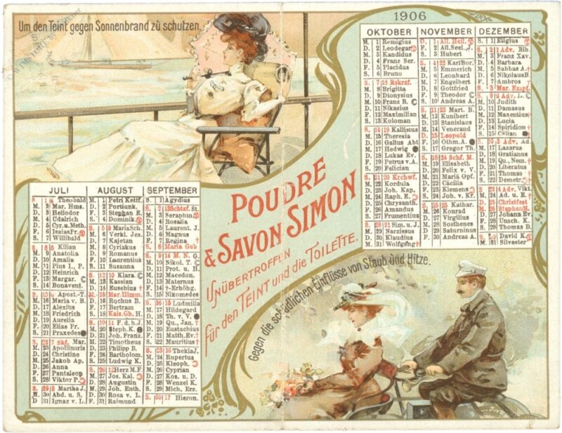 paris, creme simon jahreskalender 1906