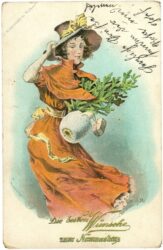 namenstag, dame mit hut