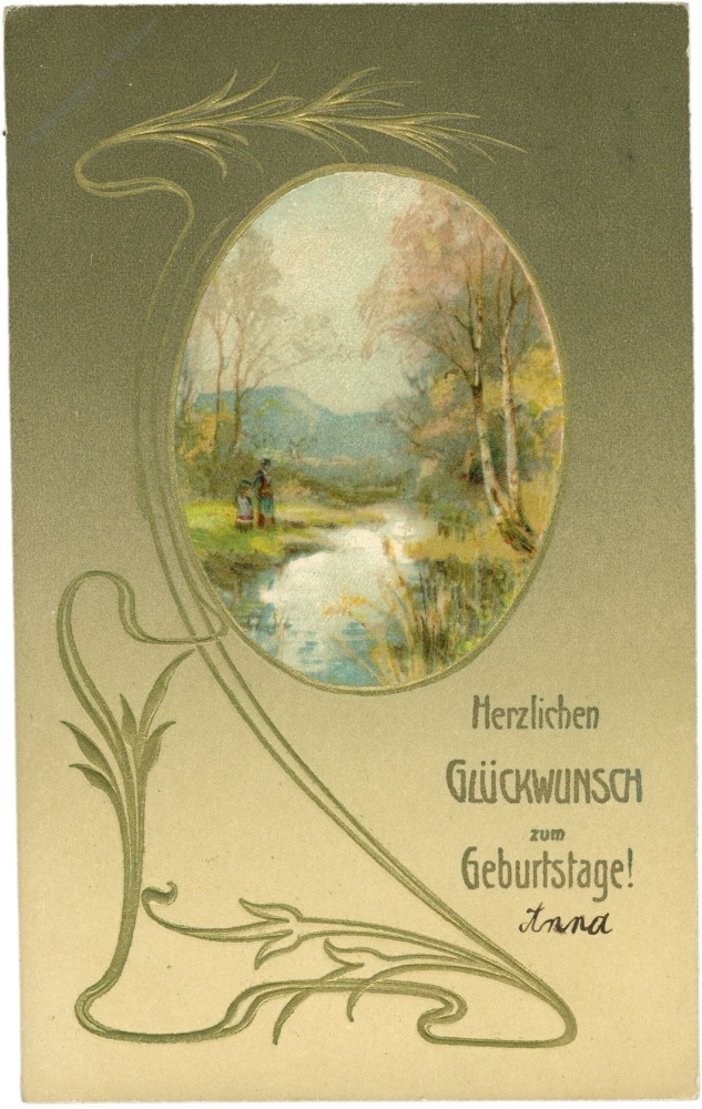 geburtstag, flusslandschaft