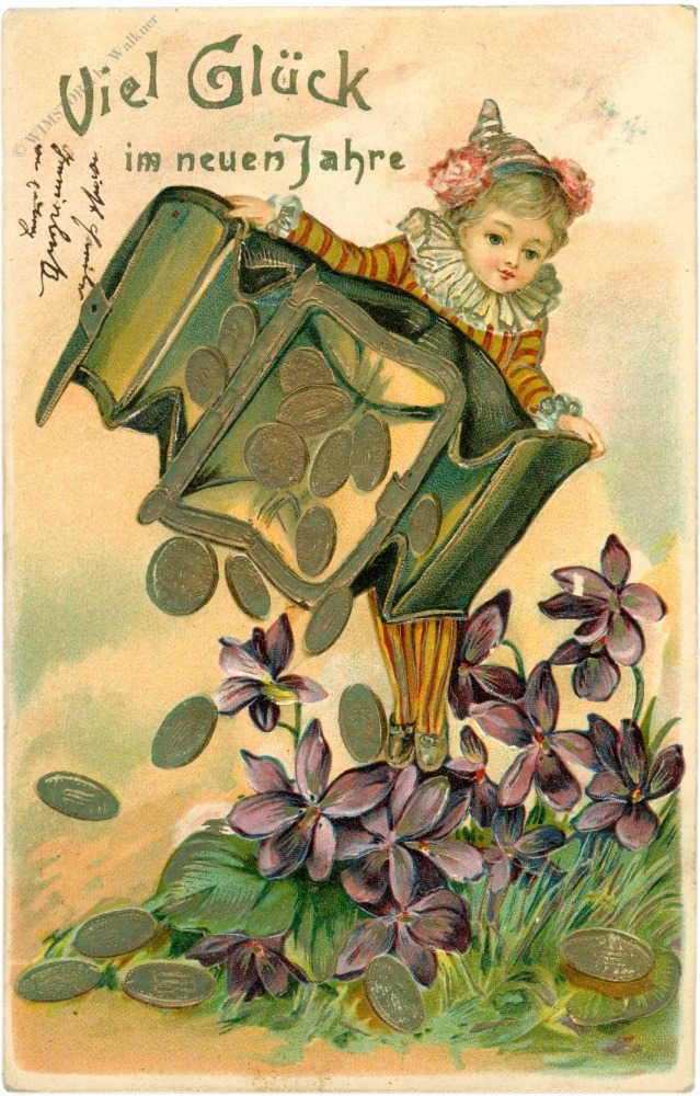 neujahr, elfe mit geldbörse neujahr, elfe mit geldbörse