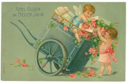 neujahr, engerl verteilen glück