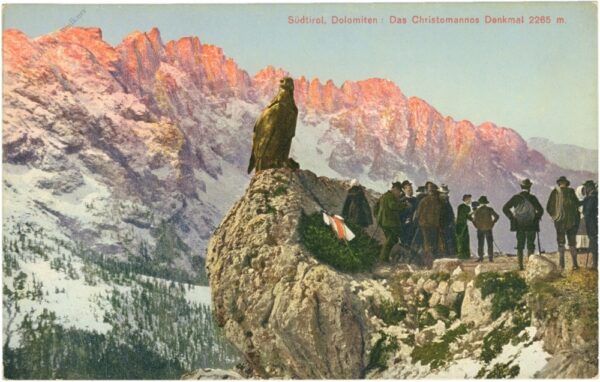 dolomiti, das christomannos denkmal