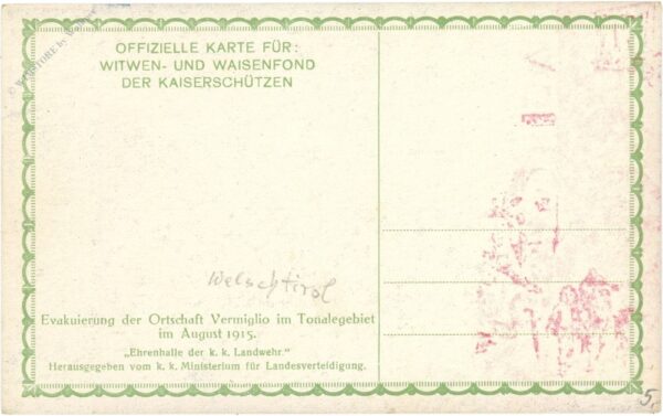 evakuierung der ortschaft vermiglio im tonalegebiet im august 1915