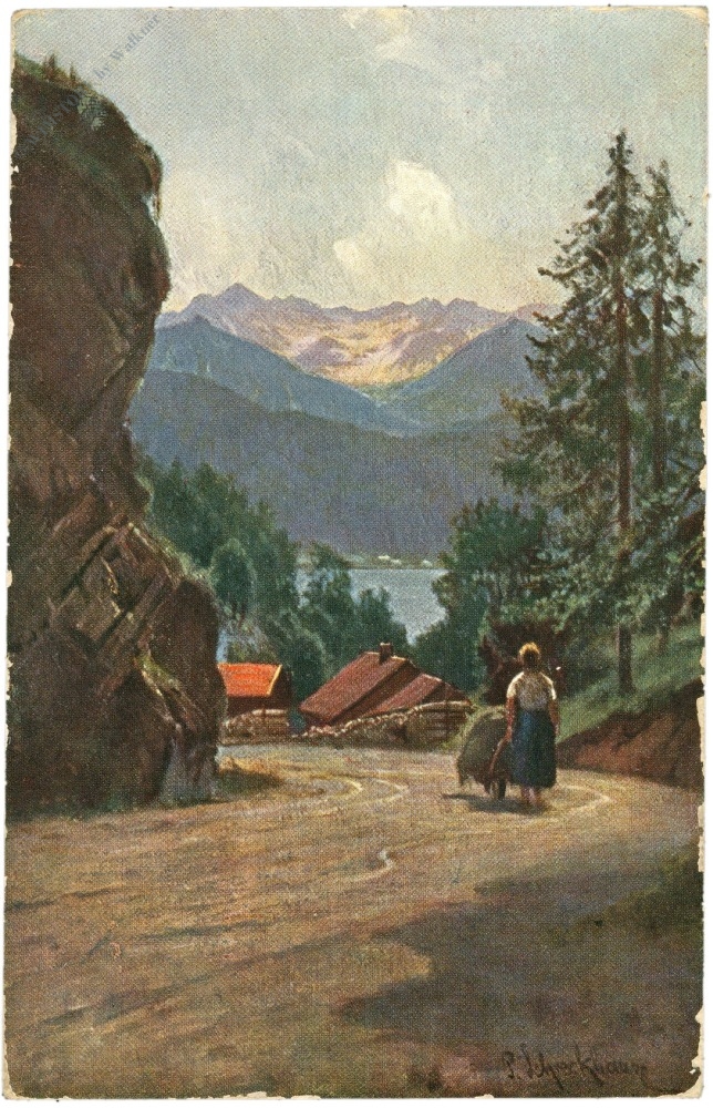 kochl am see, blick auf den walchensee und das karwendel