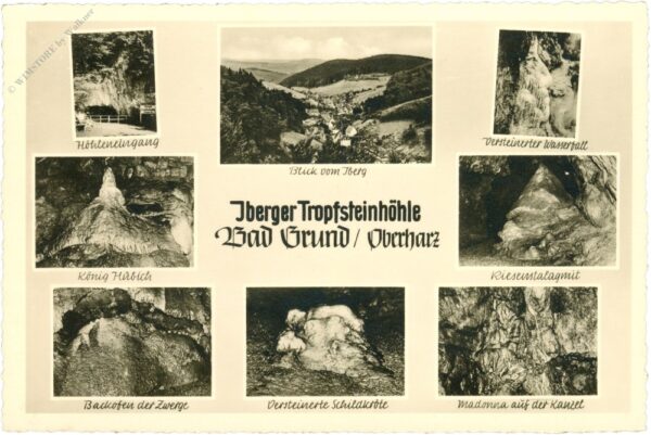 bad grund im oberharz, multiansicht tropfsteinhöhle