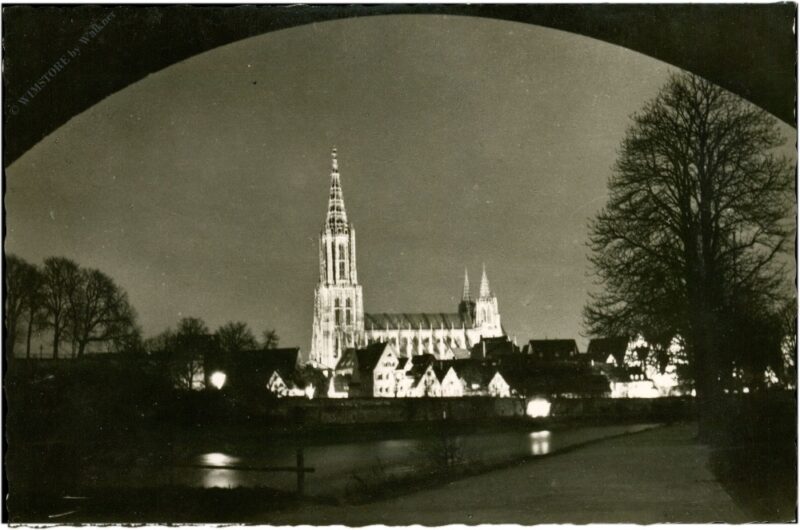 ulm an der donau, ansicht bei nacht ulm an der donau, ansicht bei nacht