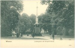 wismar, lindengarten mit kriegerdenkmal