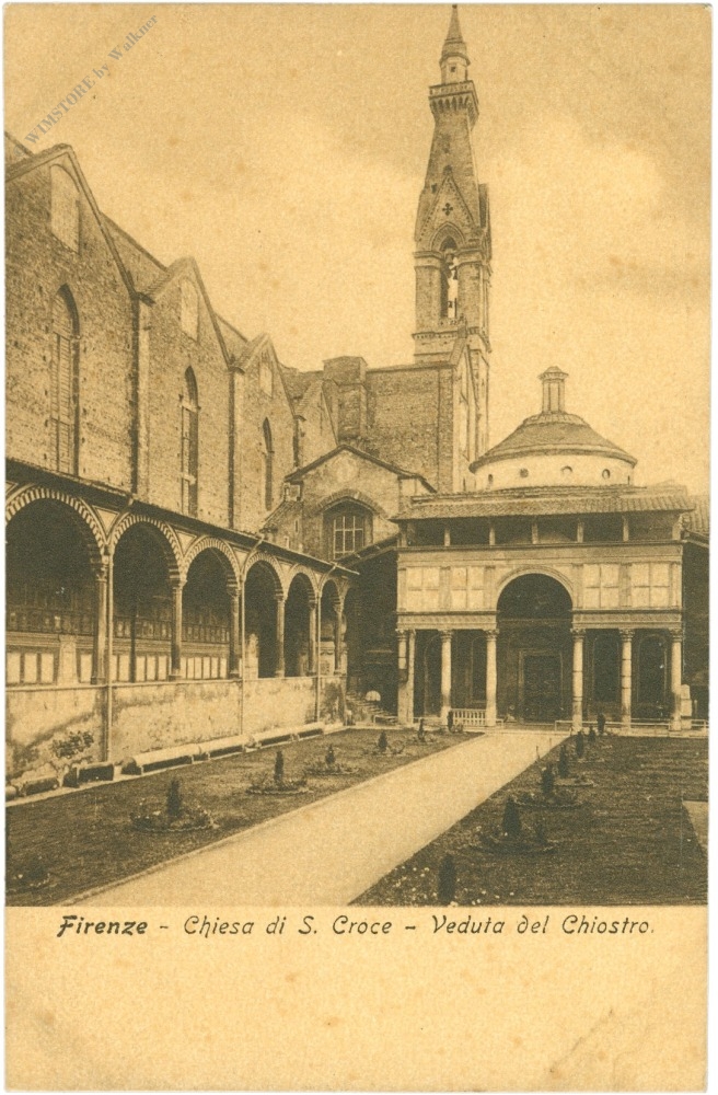 florenz, chiesa di s. croce, veduta del chiostro