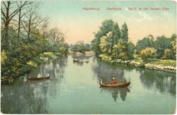magdeburg, stadtpark, partie an der tauben elbe