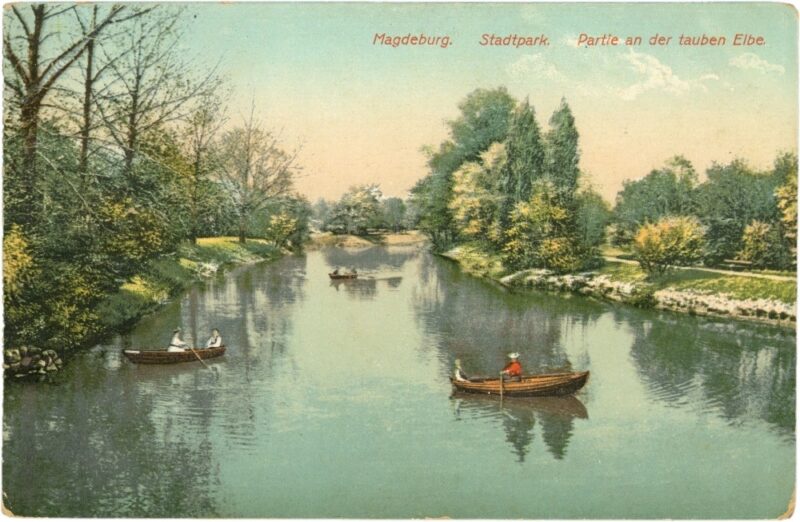 magdeburg, stadtpark, partie an der tauben elbe magdeburg, stadtpark, partie an der tauben elbe