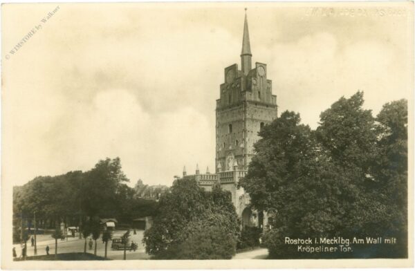 rostock i. mecklbg., am wall mit kröpeliner tor