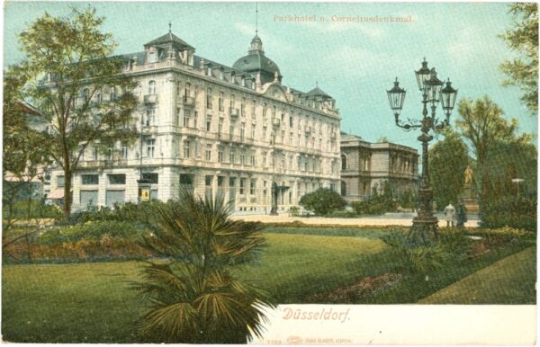 düsseldorf, parkhotel und corneliusdenkmal