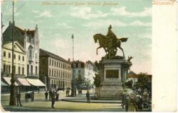 düsseldorf, allee strasse mit kaiser wilhelm denkmal