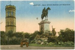 duisburg, kaiser wilhelm denkmal und wasserturm