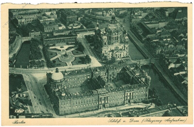berlin, schloss und dom (flugzeugaufnahme)