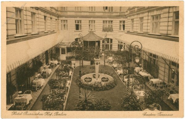 berlin, hotel russischer hof, garten terrasse