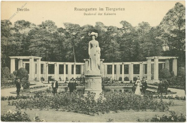 berlin, rosengarten im tiergarten, denkmal der kaiserin