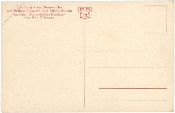 hamburg, vom steinwärder mit reiherstiegwerft und michaselisturm