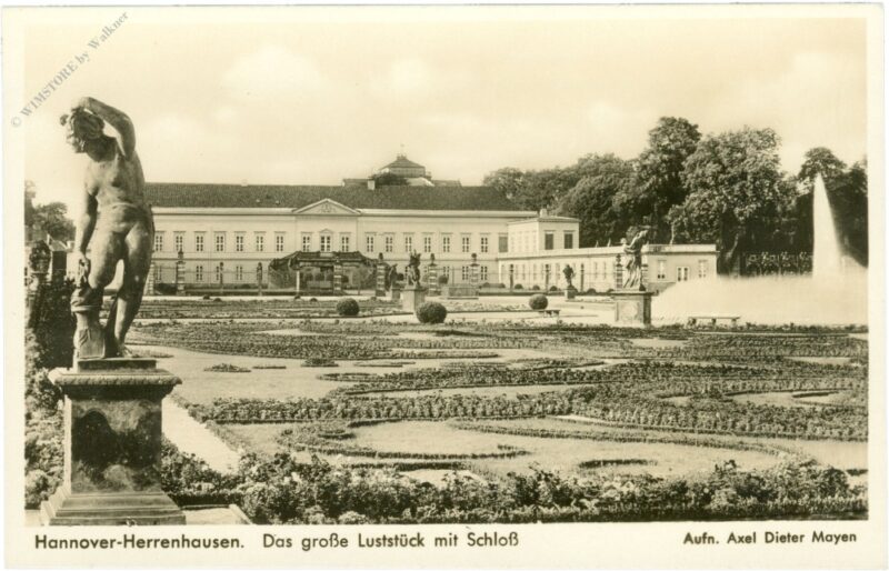 hannover, herrenhausen, das große luststück mit schloss hannover, herrenhausen, das große luststück mit schloss