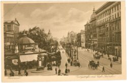 hannover, georgstrasse mit cafe kröpke