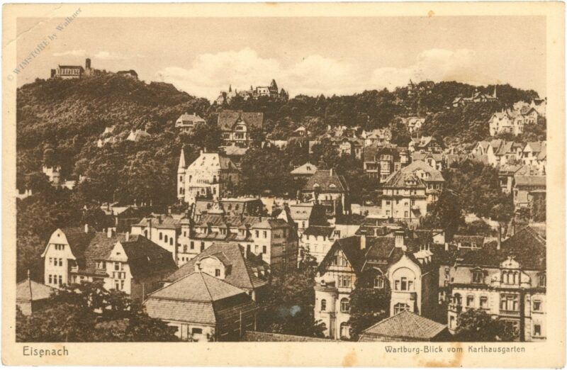 eisenach, wartburg blick vom karthausgarten