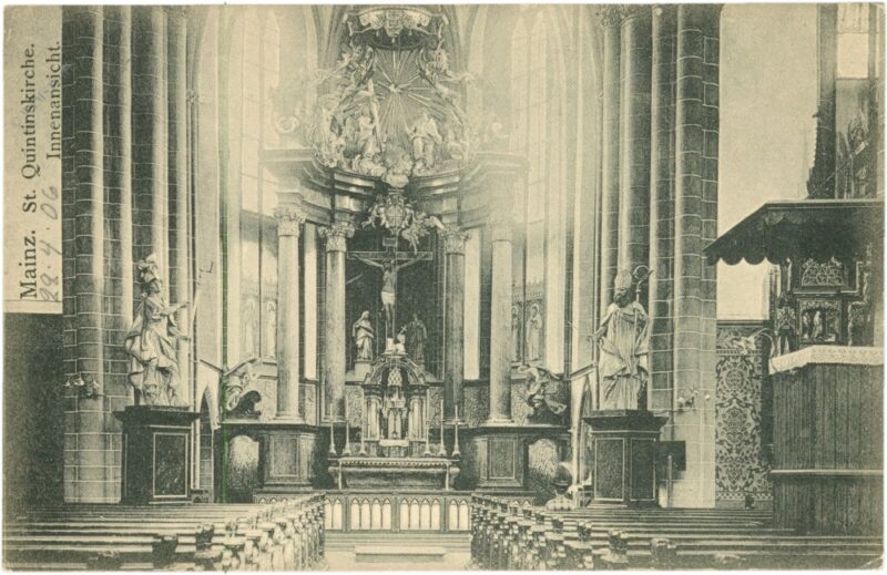 mainz, st. quintinskirche, innenansicht mainz, st. quintinskirche, innenansicht