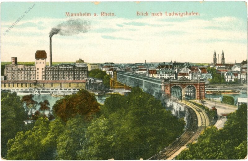 mannheim am rhein, blick nach ludwigshafen mannheim am rhein, blick nach ludwigshafen