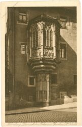 nürnberg, der schöne erker am pfarrhaus st. sebald