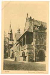 goslar, rathaustreppe und marktkirche