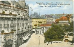 wiesbaden, kranzplatz und kochbrunnen