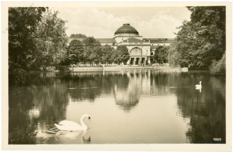 wiesbaden, kurhaus, gartenansicht wiesbaden, kurhaus, gartenansicht