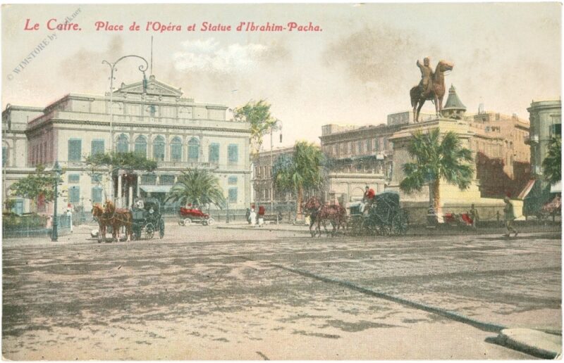 cairo, opernplatz und ibrahim pacha statue