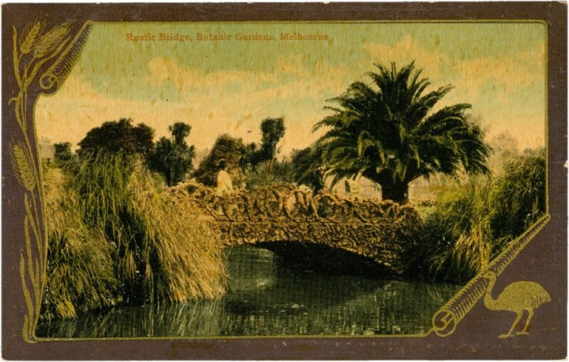 melbourne, rustic bridge, botanic gardens