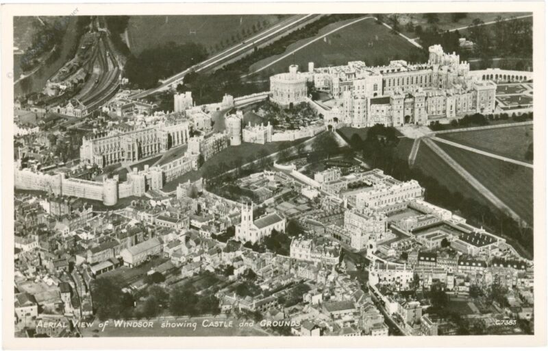 windsor, luftbild vom schloss und der umgebung