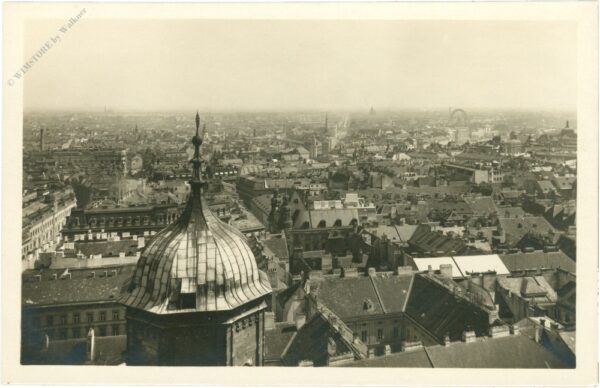 wien 1, stephansplatz, aublick vom stephansturm gegen praterstraße und riesenrad