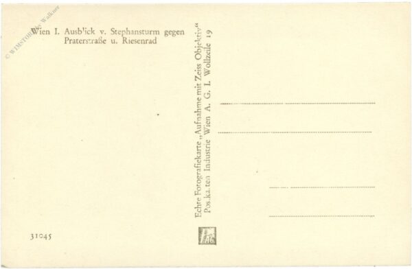 wien 1, stephansplatz, aublick vom stephansturm gegen praterstraße und riesenrad