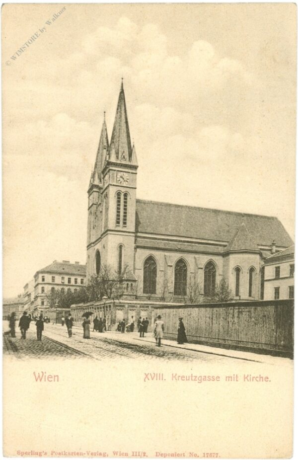 wien 18, kreutzgasse mit kirche