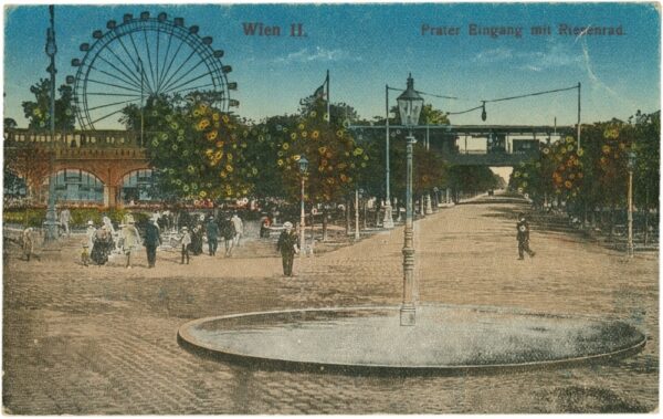 wien 2, prater, eingang mit riesenrad