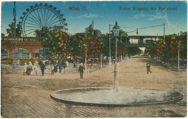 wien 2, prater, eingang mit riesenrad