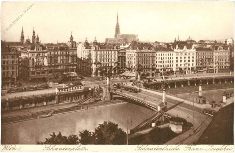 wien 1, schwedenplatz, schwedenbrücke und franz josef kai wien 1, schwedenplatz, schwedenbrücke und franz josef kai