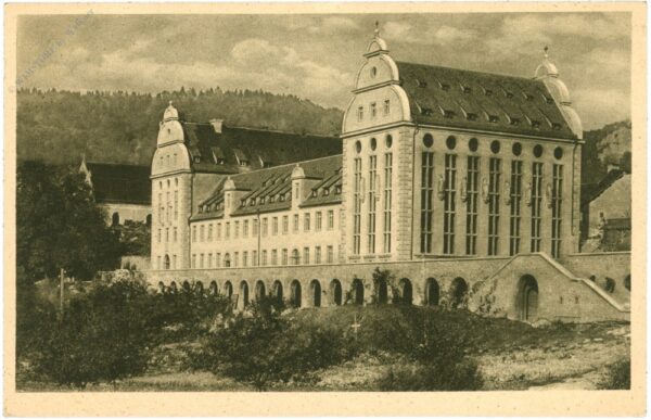 beuron, benediktinerabtei, westflügel und bibliothek