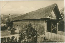beuron, donaupartie mit alter holzbrücke