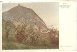 wien 19, kahlenbergdorf mit leopoldsberg im frühling