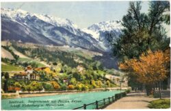 innsbruck, innpromenade mit pension kayser, schloss weiherburg und mariabrunn