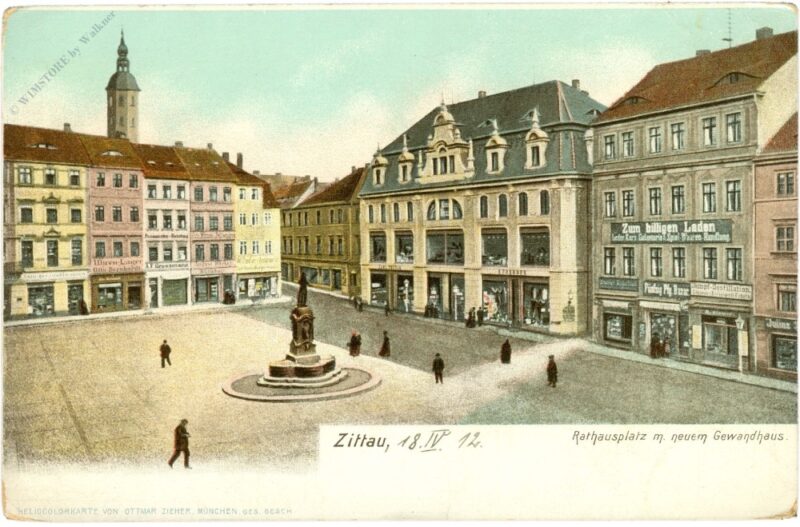 zittau, rathausplatz mit neuem gewandhaus zittau, rathausplatz mit neuem gewandhaus