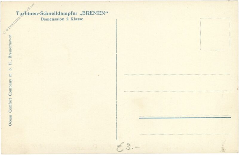 turbinen schnelldampfer "bremen", damensalon 2. klasse