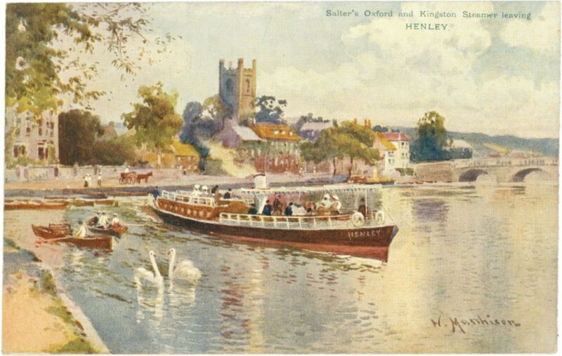 henley on thames, salter's oxford and kingston steamer leaving